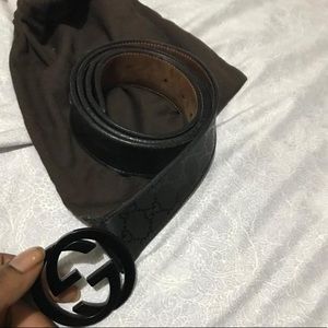 Gucci Belt All Black Guccisama Material
